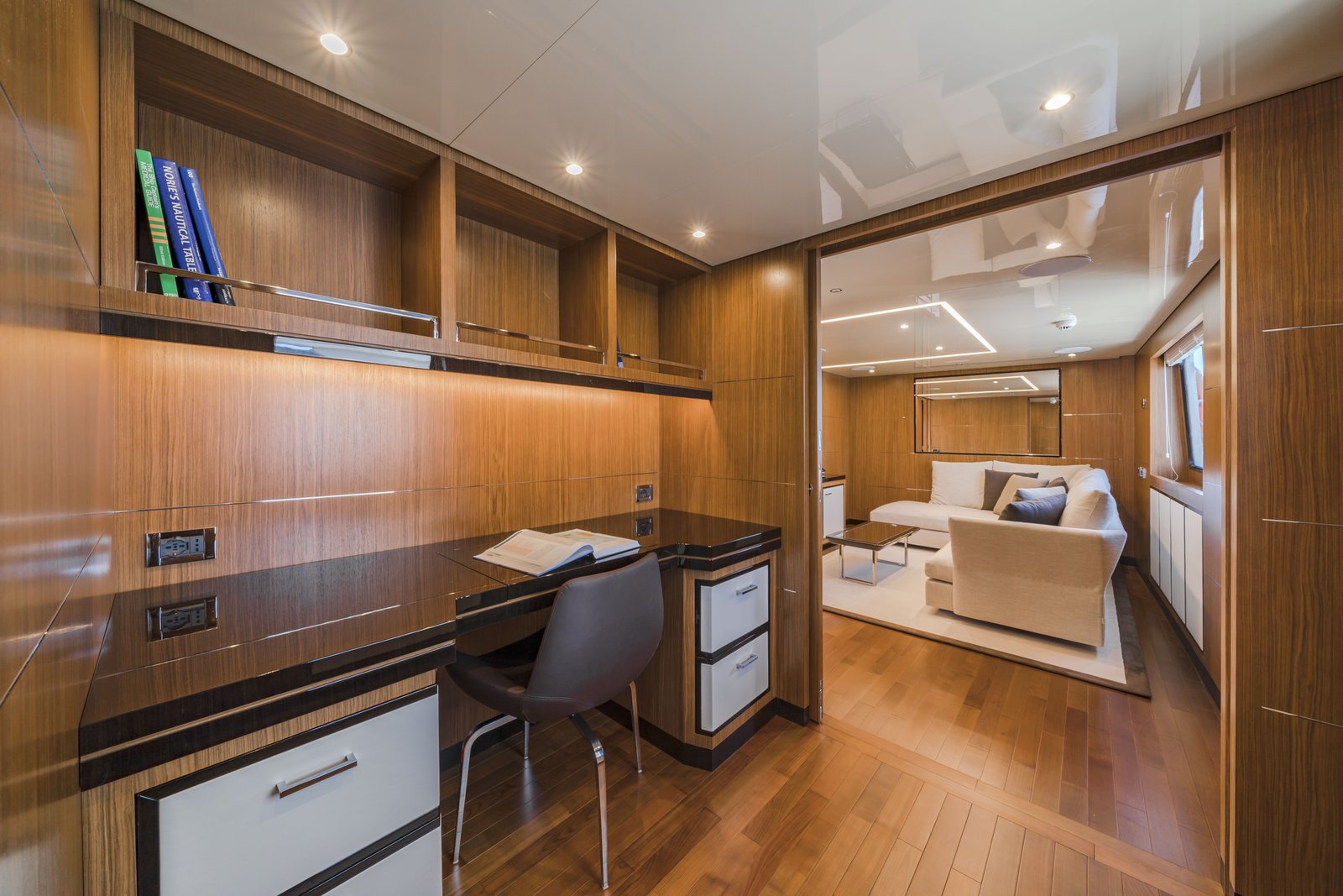 Captain's office — navigation library and work desk